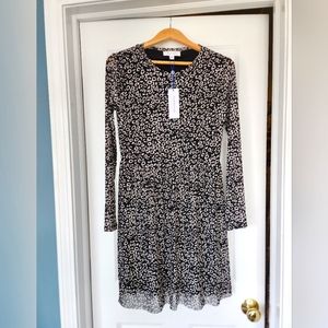 Popsugar black and white leopard print dress
